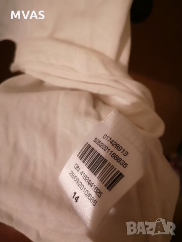 Бяла туника с черна декорация и мъниста M размер, снимка 5 - Туники - 33557956