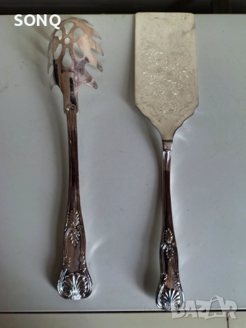 Страхотен Посребрен Комплект За Сервиране На Спагети,Лазаня, снимка 5 - Прибори за хранене, готвене и сервиране - 53395613