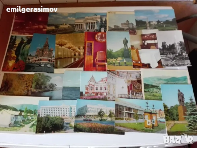  Класьор с пощенски марки и стари съветски картички.., снимка 8 - Филателия - 51540445