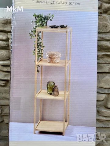 Бамбукова етажерка на 4 нива, снимка 1