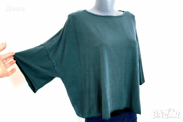 Тениска блуза oversize зелена, снимка 4 - Тениски - 26630564