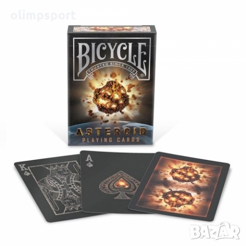 Карти за игра Bicycle Asteroid  В релефна кутия с печат от сребристо фолио.  Върху специален високок, снимка 3 - Карти за игра - 28249061