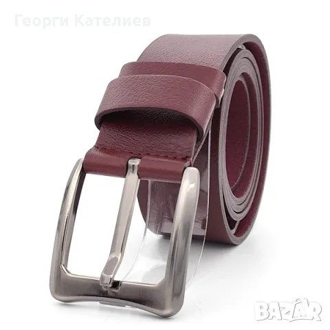 Мъжки колан и портфейл в бордо-Подаръчен комплект Код на продукта:M-0039, снимка 4 - Подаръци за мъже - 48126432