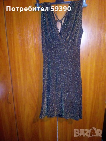 Елегантна еластична рокля с ламе, 100% полиестер .Произведена в Италия.Подходяща за всеки, снимка 7 - Рокли - 27578904