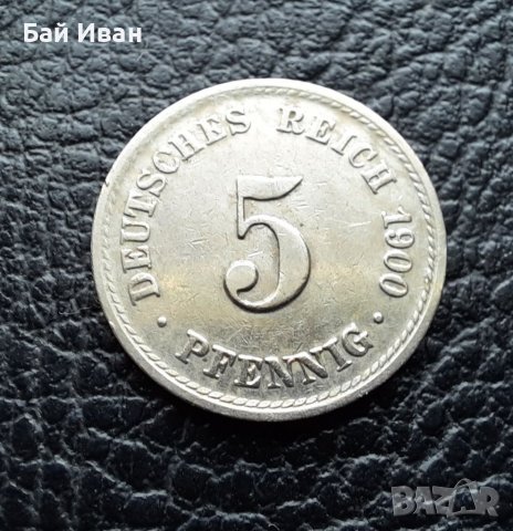 Стара монета 5 пфенига 1900 г.буква  А -  Германия-топ качество на топ цена ! , снимка 3 - Нумизматика и бонистика - 39724065