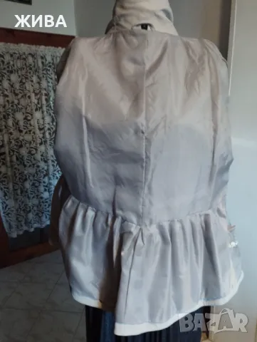 ЕСТЕСТВЕНА КОЖА елегантно дамско сако светло сиво, снимка 7 - Сака - 47537976