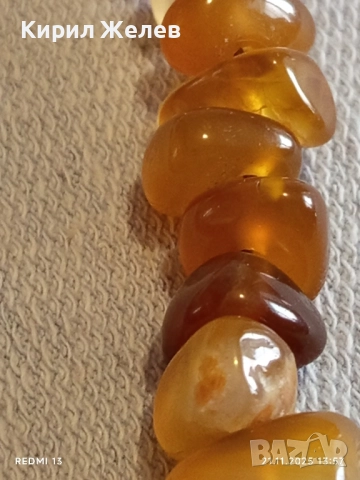 Дамска гривна от полиран кехлибар много красив стилен дизайн 18946, снимка 2 - Гривни - 52492595