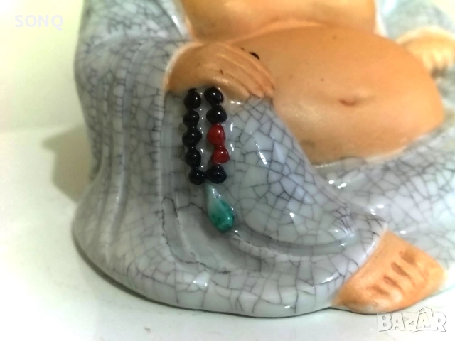 Страхотна Порцеланова Статуетка Щастливия Буда, снимка 4 - Колекции - 52824040