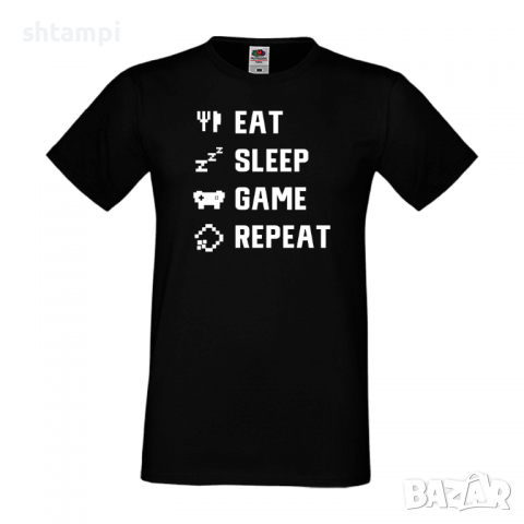 Мъжка тениска Game 4,Eat,Sleep,Game,Anime,Repeat,Ядене,Спане,Геймс,Подарък,Повторение,Празник,Игри, снимка 10 - Тениски - 36419170