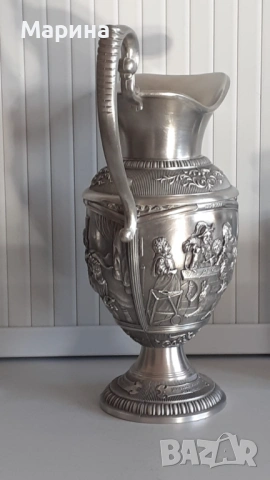 Комплект за вино "Рембрант" от калай Antik*Vintage #1171 , снимка 3 - Антикварни и старинни предмети - 53096113