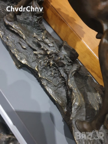 146см-33кг Mene фигура-композиция/стадо коне/8 коня/голяма френска бронзова скулптура, снимка 9 - Статуетки - 53343482