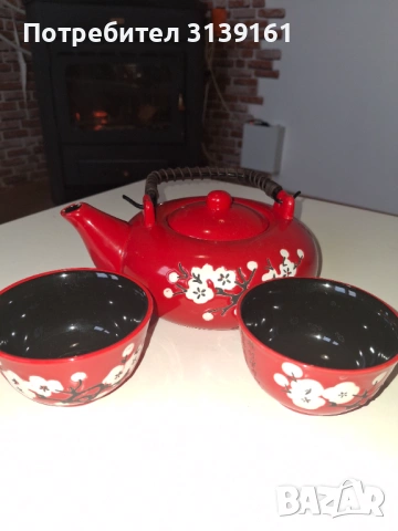 Чайник и чаши, снимка 2 - Антикварни и старинни предмети - 53070238