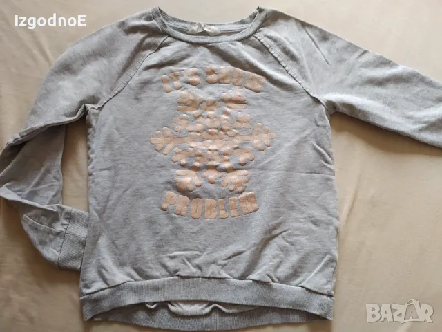 134/140 Клин дънки с камъчета и блузка HM, снимка 6 - Детски комплекти - 47553399