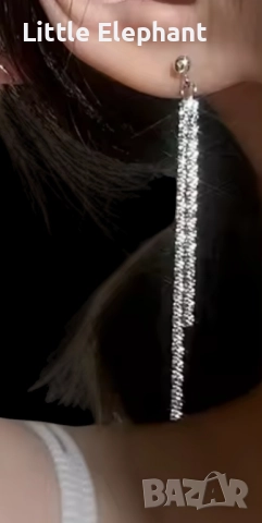 Pre order Сребърни висящи обеци кристали,Dinner party,luxery jewelry,колекция"Famous"/нови