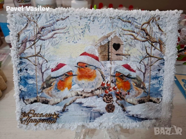 Коледни картини - Ръчно направени, снимка 2 - Декорация за дома - 52612071