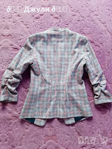 Дамски сет от панталон и блейзър в сиво каре 🤍🩶, снимка 7 - Комплекти - 49344451