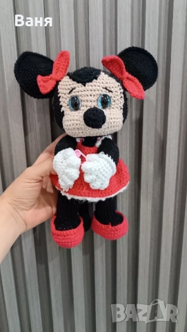 Ръчно плетено Мини Маус, снимка 2 - Плюшени играчки - 51635446