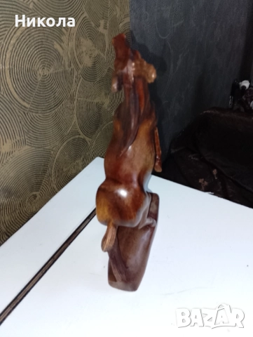 Дърворезбован орел-52см, рогове за вино с поставка, снимка 14 - Декорация за дома - 49700937