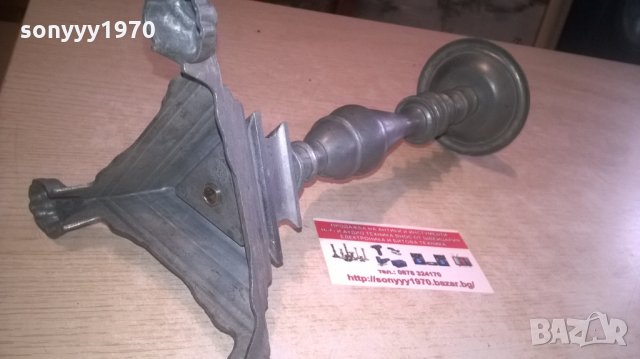 красив и стилен сив свещник-внос холандия-32х15см, снимка 4 - Колекции - 27902670