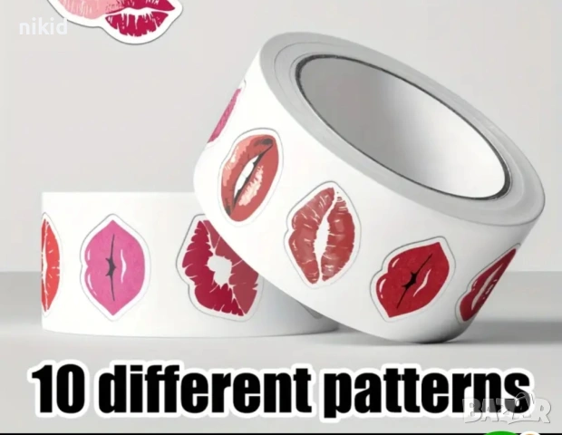 100 бр уста устни целувка самозалепващи лепенки стикери за ръчна изработка за подарък, снимка 2 - Други - 53515702