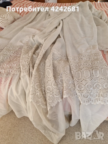 Пердета от шифон с дантела-2 бр., снимка 2 - Пердета и завеси - 52879615