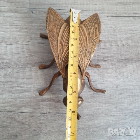 Бронзова муха пепелник, снимка 7 - Антикварни и старинни предмети - 51860221