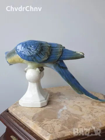 Royal Dux Bohemia статуетки 33-37-40см/Роял Дюкс Бохемия стара порцеланова фигура/папагал-фазан-слон, снимка 3 - Статуетки - 49620810