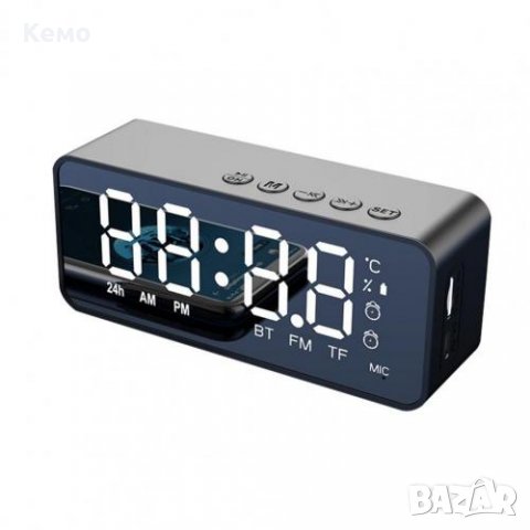 Лед огледален часовник с високоговорител и Bluetooth 5.0, снимка 2 - Други - 27480876