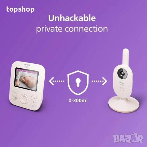 Чисто нов бебефон Philips Avent Advanced в коралово кремаво, 2,8” (7,1 см) дисплей, x2 увеличение..., снимка 5 - Бебефони - 51637907