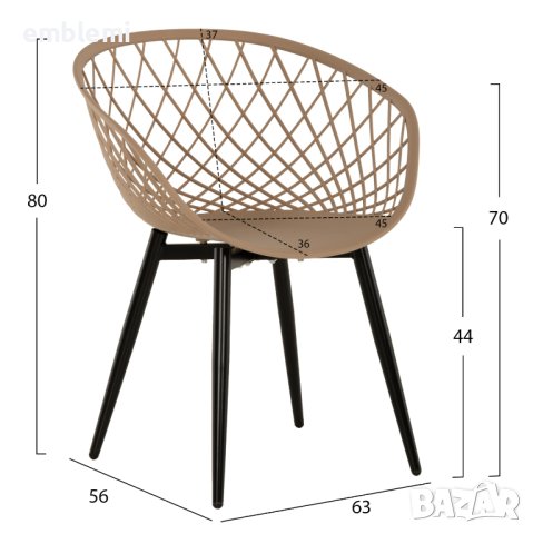 Трапезен градински стол ARIADNE HM8001, снимка 3 - Столове - 43865709