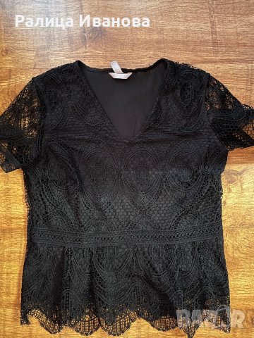 Елегантна дантелена блуза h&m, снимка 2 - Блузи с дълъг ръкав и пуловери - 38036194