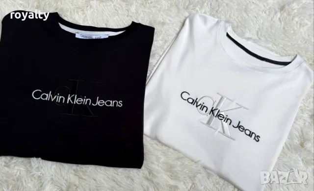 Памучни дамски тениски Ck Два цвята , снимка 5 - Тениски - 50414359