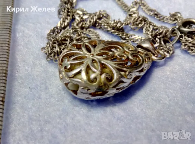 АЖУРЕН ПОСРЕБРЕН МЕДЕН ПЕНДАНТ с КЪСЧЕ НАТУРАЛЕН КЕХЛИБАР в НЕГО и СРЕБЪРНА ВЕРИЖКА СРЕБРО 925 49783, снимка 9 - Колиета, медальони, синджири - 50115976