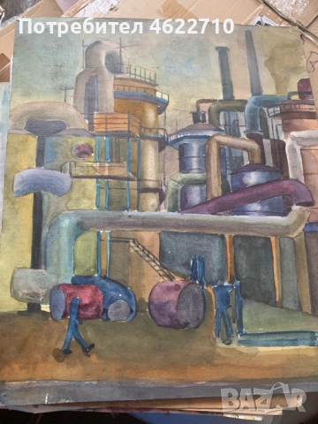 картина индустриален пейзаж , снимка 2 - Картини - 52458059