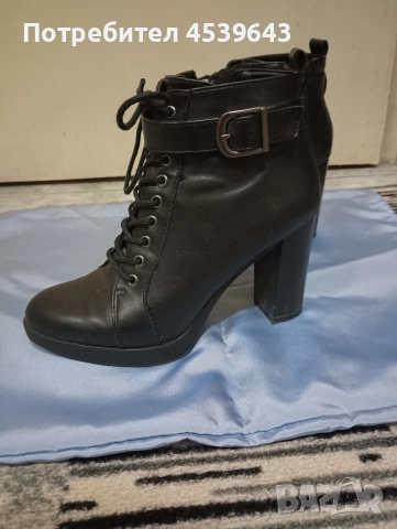 Дамски кожени боти на ток 37 номер
