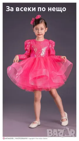 Детска розова кукленска рокля 3 до 10 годинки Код Happy Kids_A7, снимка 2 - Детски рокли и поли - 47962948