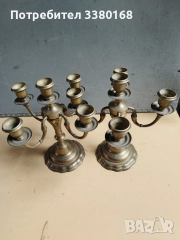 бронзови свещници с пет гнезда, снимка 1