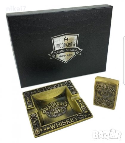 мъжки подаръчен комплект Jack Daniels бензинова запалка+пепелник, снимка 4 - Подаръци за мъже - 27252748