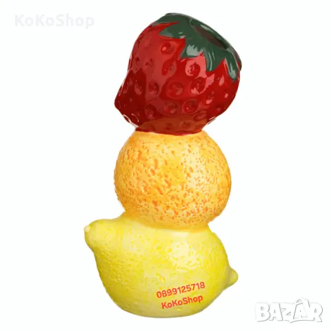 Ваза "Плодове"-18x12x31 см./червена ваза/керамична ваза, снимка 3 - Вази - 49689657