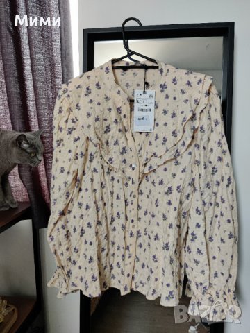 Блуза Zara с флорални мотиви , снимка 5 - Блузи с дълъг ръкав и пуловери - 36775900