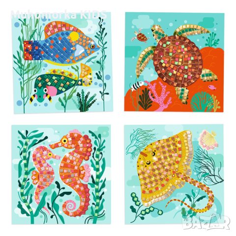 мозайка Морски Обитатели - Djeco, снимка 2 - Рисуване и оцветяване - 43406014