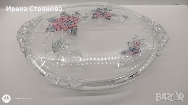 Кристален поднос за торта Holiday Bloom by Mikasa Poinsettia, снимка 13 - Чинии - 44872982
