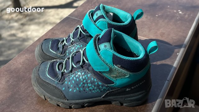 Детски непромокаеми туристически обувки за преходи Quechua mid, №29 тюркоаз, снимка 2 - Детски боти и ботуши - 40128788