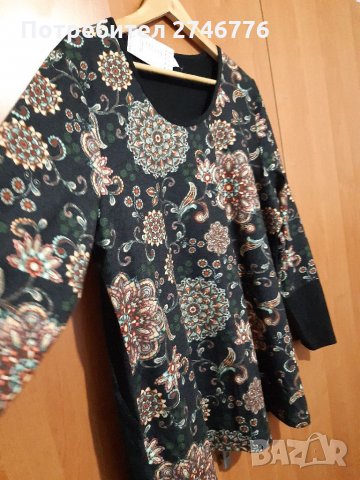 НОВО!Размер 56-3xl и 58-4xl Прекрасна блузка с пъстри фигури,бг произв., снимка 4 - Блузи с дълъг ръкав и пуловери - 35429061