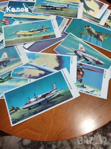 Колекция от 28 картички на съветски самолети и вертолети, снимка 9 - Антикварни и старинни предмети - 40310300