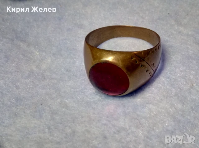 СТАРИНЕН КЛАСИЧЕСКИ КАТАЛИНЕН МЕДЕН ПРЪСТЕН СТИЛНО РЪЧНО ОРНАМЕНТИРАН РЯДКО РЕТРО БИЖУ 41174, снимка 12 - Антикварни и старинни предмети - 50528655