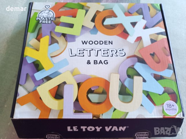 Le Toy Van Дървени букви в чанта - образователна игра за деца, снимка 8 - Образователни игри - 43117482