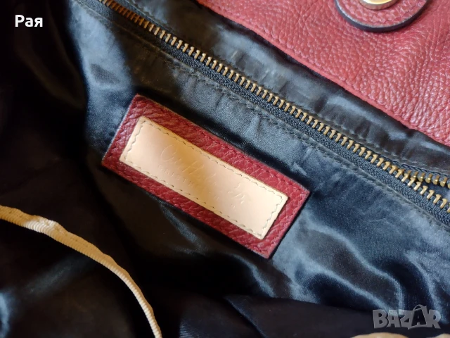 Кожена дамска голяма чанта в цвят бордо Cristhelen B, снимка 7 - Чанти - 50665365