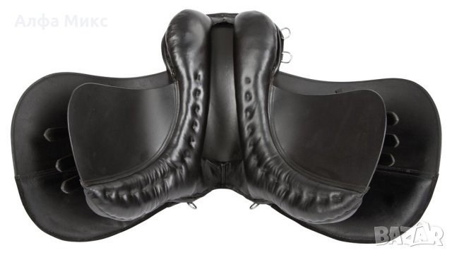 Седло за езда, естествена кожа, черно 32285, снимка 3 - Други стоки за животни - 32273410