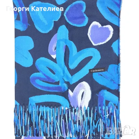 Луксозен дамски зимен комплект шал и ръкавици в оранжево със сърца Код на продукта:DAK-6